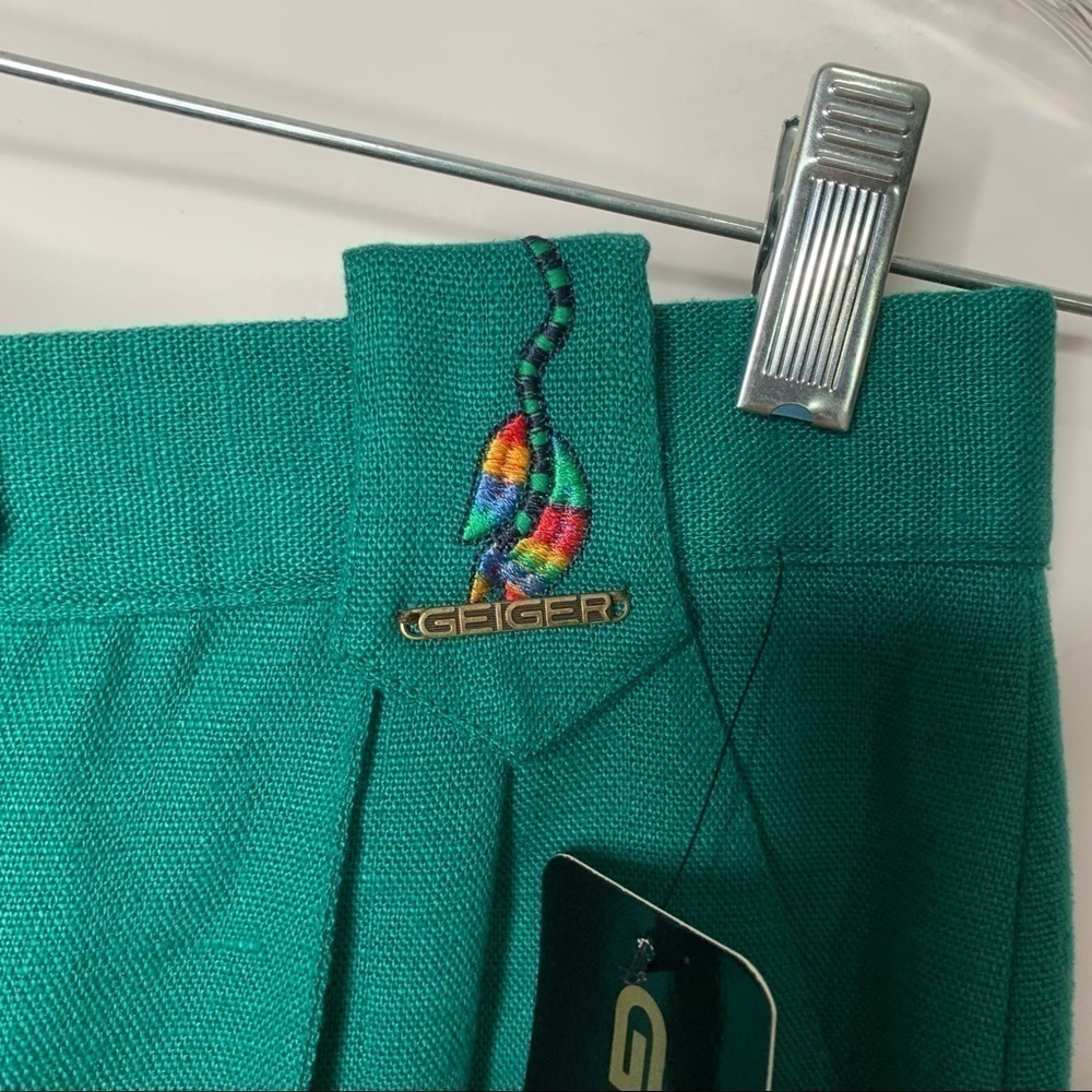 New Geiger woman Linen Blend Shorts 38 Green BNWT - Picture 2 of 8